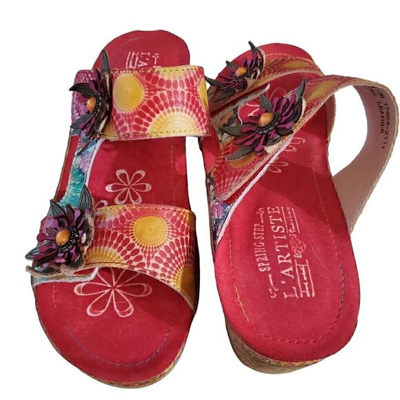 L'Artiste Spring Step Polk Flower Sandals, Woman's Sandals NIB - Picture 2 of 6